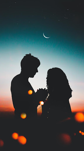 Android application couple silhouette wallpaper screenshort