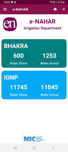 Android application eNAHAR screenshort