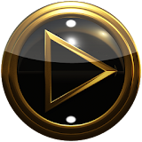 Poweramp skin black gold icon