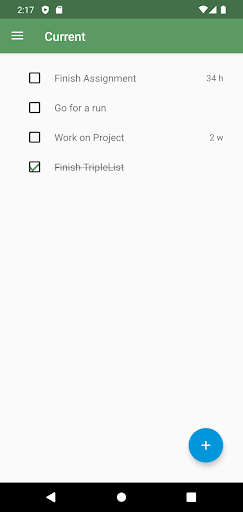 Android application TripleList: Tasks Made Simple screenshort
