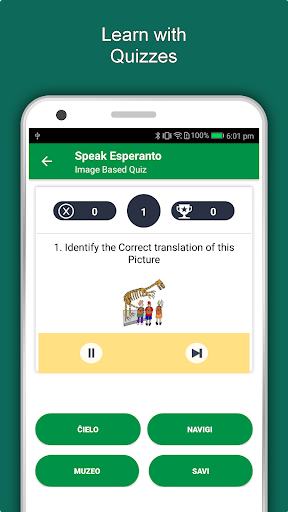 Screenshot of Learn Esperanto Language App