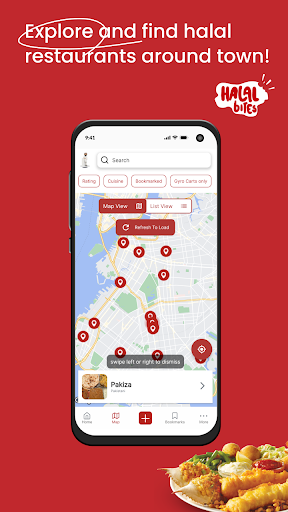 Android application Halal Bites - Find Halal Food screenshort