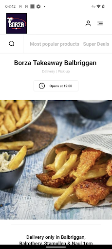 Android application Borza Takeaway Balbriggan screenshort