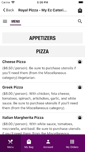 My EZ Catering Screen 3