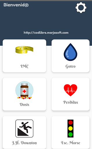 Android application Calculadora Enfermería screenshort