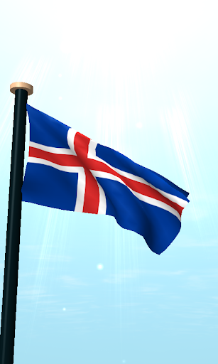 Iceland Flag 3D Live Wallpaper Screen 2