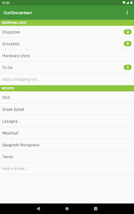 Our Groceries Shopping List Screenshot