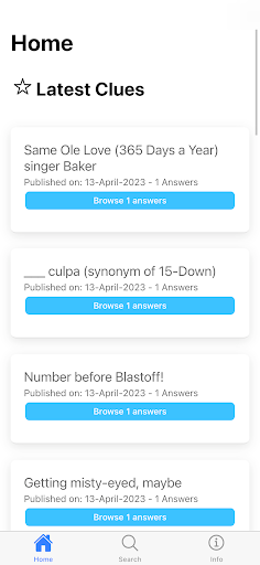 Android application Crossword Answers screenshort