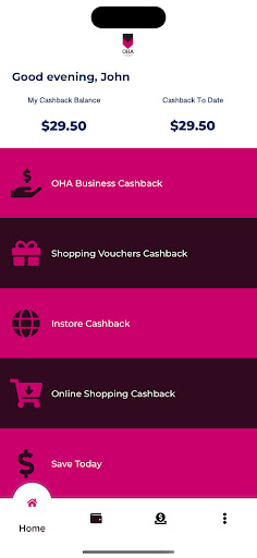Android application OHA Rewards screenshort