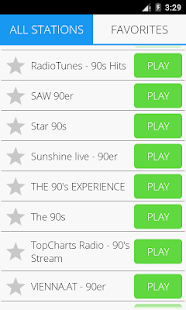 Capture d'écran de la radio musicale des années 90 Pro