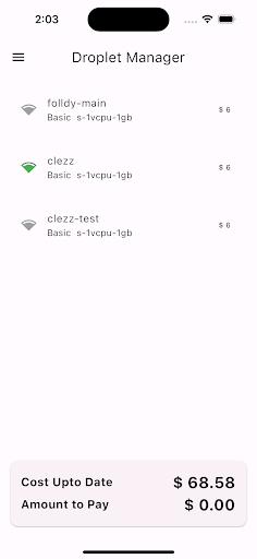 Droplet Manager Screen 2