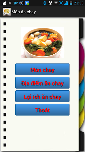 Android application Món ăn chay screenshort