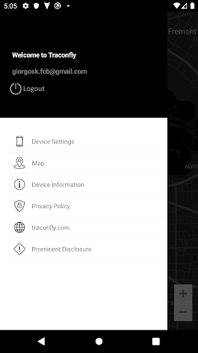 Traconfly - GPS Locator Screen 2