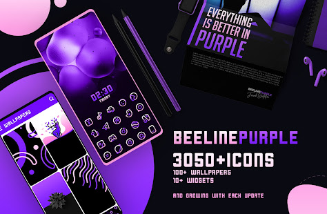 BeeLine Purple Iconpack v1.1 APK Patched