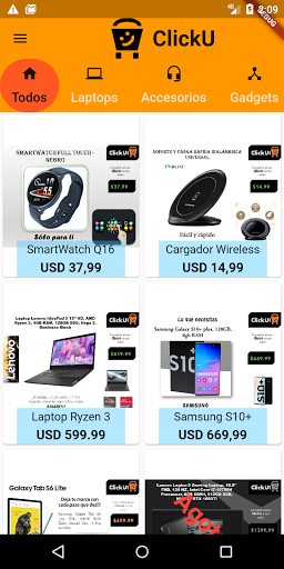 ClickU Tienda Online Screen 2
