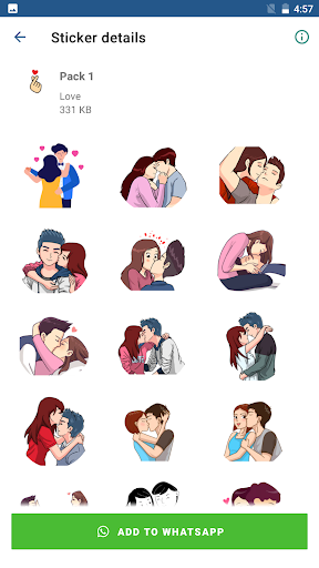 Android application Romantic Love WSTicker.ly screenshort