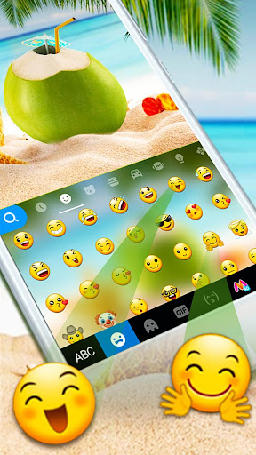 Summer Beach Coconut Keyboard Screen 2