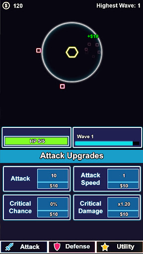Android application Idle TD Space Defense screenshort