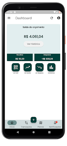Android application Poupey: Finanças Pessoais screenshort