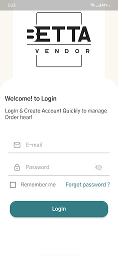 Android application Betta Vendor screenshort