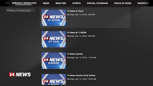 Screenshot of 14 NEWS WFIE