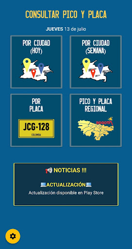Android application Pico y Placa Colombia screenshort