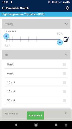 ST Thyristor Finder Screen 2
