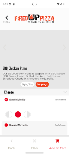 Screenshot of Fired Up Pizza