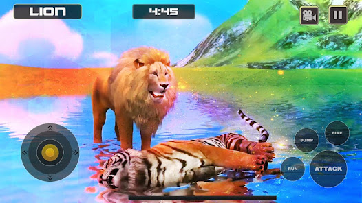 Screenshot 2 Lion Vs Tiger Wild Animal Simu android