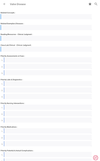 Screenshot of NurseThink® NoteBook