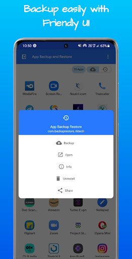 App backup and Restore Screen 2