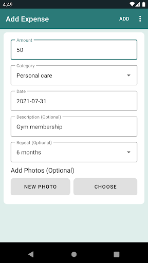 Expense Manager Screen 3