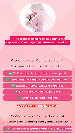 Android application Wedding Party Planner Guide screenshort