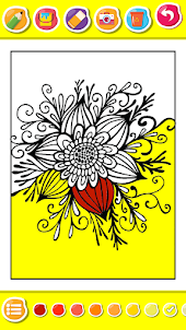 Flower Drawing And Coloring