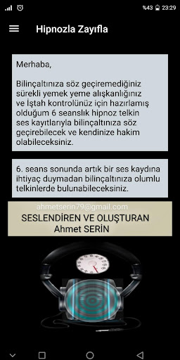 Android application Hipnozla Zayıfla screenshort