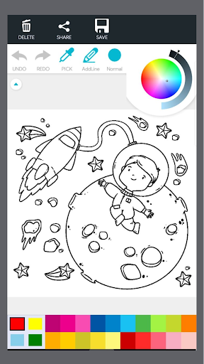 Android application Planet and Space Coloring Book screenshort