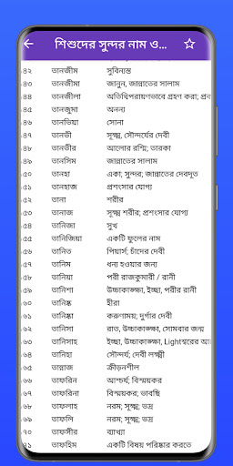 শিশুদের সুন্দর নাম ও অর্থ Screen 3