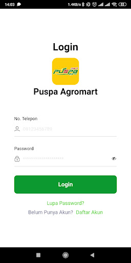 Android application Puspa Agromart screenshort