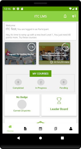 Android application ITC LMS screenshort