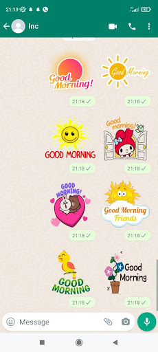 Android application Good Morning & Night Stickers screenshort