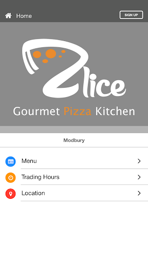 Android application Zlice Gourmet Pizza Kitchen screenshort