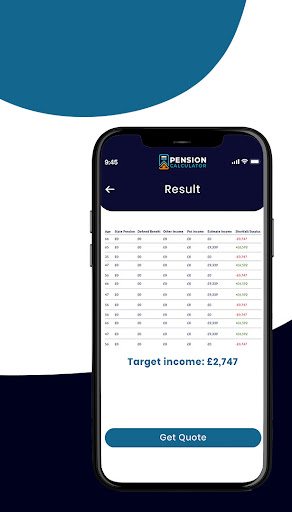 Pension Calculator Screen 3