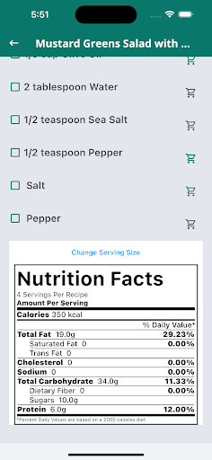 Screenshot of Bravarb:Meal Plan&Grocery List