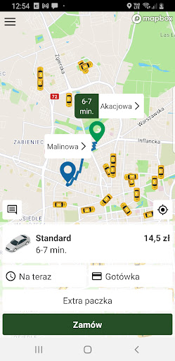 Android application Taxi Zielone screenshort