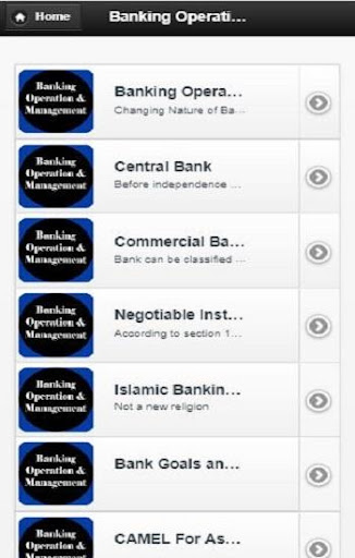 Android application Banking operations screenshort