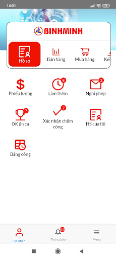 BINHMINH ERP Screen 2