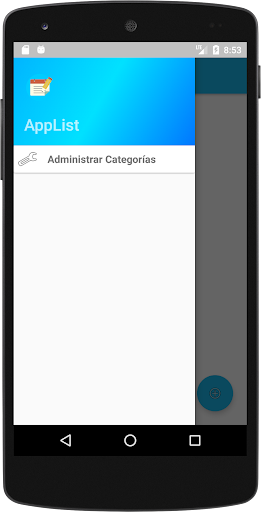 Android application Bloc de notas - Listados screenshort
