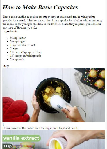 Android application How to Make Cupcakes screenshort