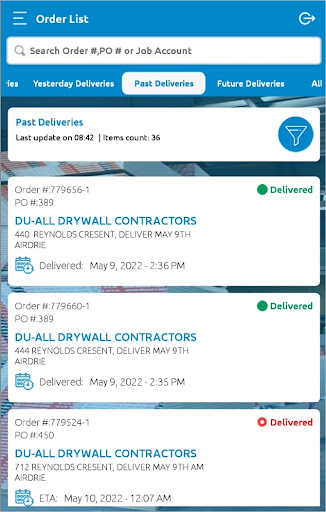 Kenroc Delivery Tracker Screen 3