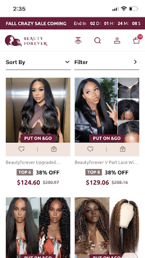Android application Beauty Forever Hair screenshort